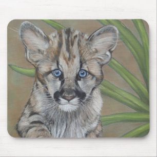 Mousepad imagem dos animais selvagens do gatinho do puma do