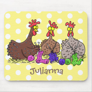Mousepad Imagem engraçada de desenhos animados de galinhas