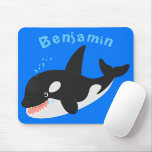 Mousepad Imagem engraçada de desenhos animados de orca,
