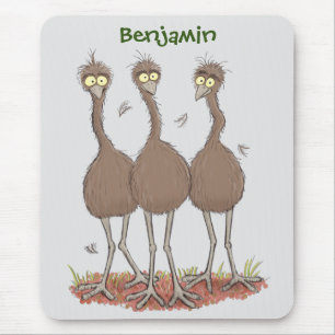 Mousepad Imagem engraçada do desenho animado emu australian