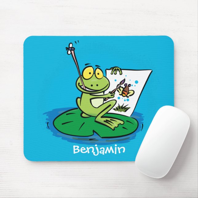 Mousepad Imagem engraçada e engraçada do desenho do sapo ve (Com mouse)