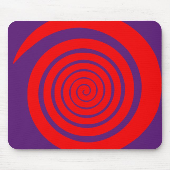 Mousepad imagem espiral hipnótica vermelha (Frente)
