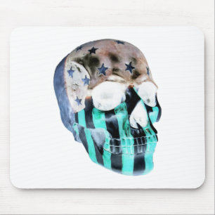 Mousepad Imagem negativa estranha de um crânio pintado