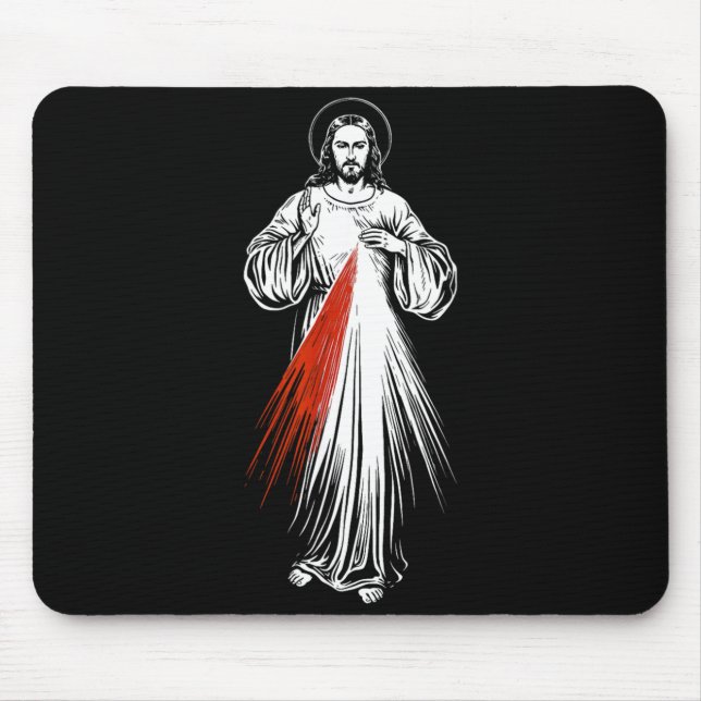 Mousepad Imagem Sagrada da Fé Católica Jesus Misericórdia D (Frente)