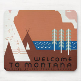 Mousepad Imagens Vintage da Paisagem de Montana