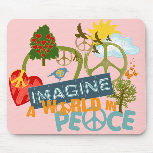 Mousepad Imagine a paz de mundo (Frente)