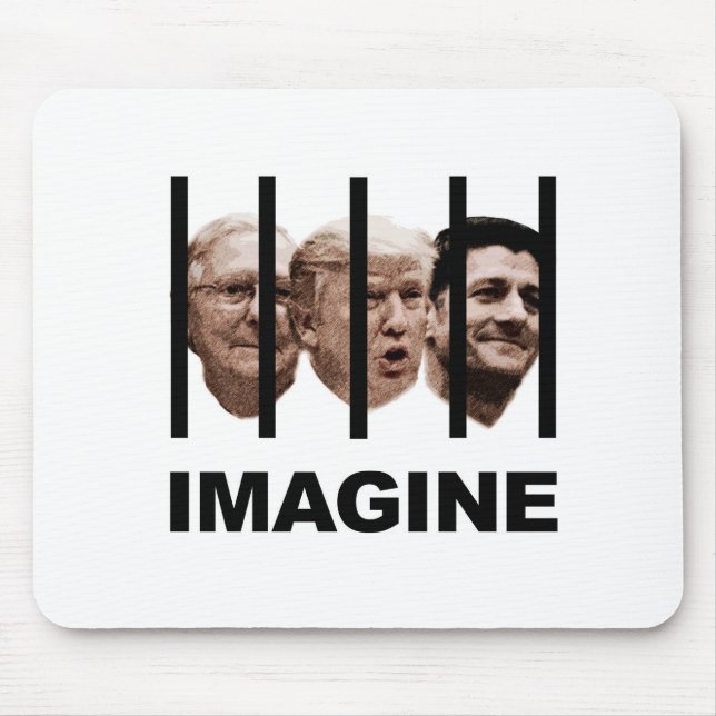 Mousepad Imagine Trump, McConnell e Ryan atrás de Bares (Frente)