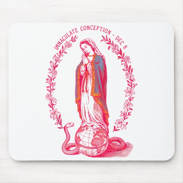 Mousepad Immaculate Conception Dec 8 Virgin Mary Catholic D (Frente)