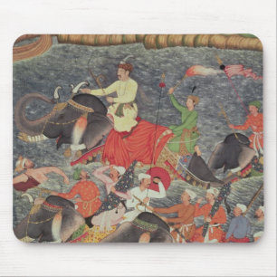 Mousepad Imperador Akbar que cruza o rio Ganges