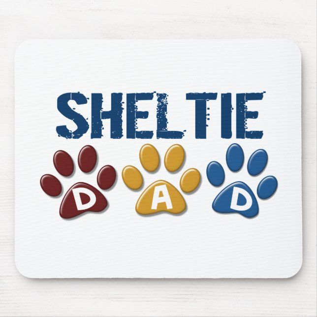 Mousepad Impressão 1 da pata do pai de SHELTIE (Frente)