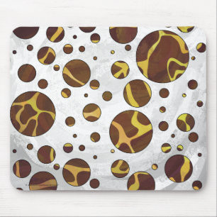 Mousepad Impressão Amarela e Marrom de Girafa