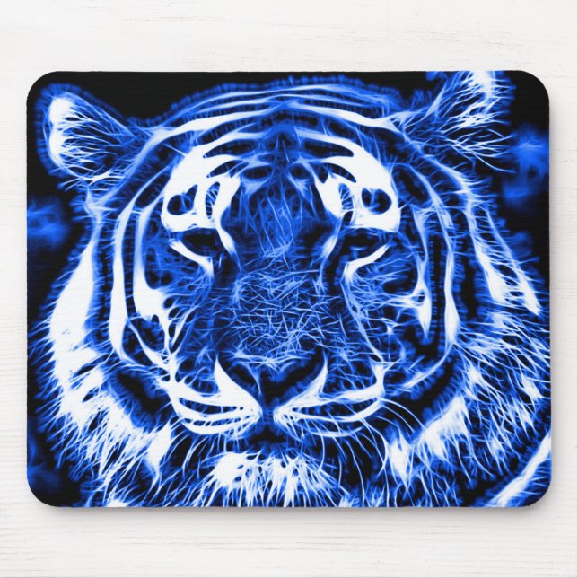 Mousepad Impressão animal do Fractal do espírito do tigre (Frente)