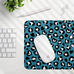 Mousepad Impressão Animal, Leopardo Azul, Manchas de Chita,