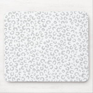 Mousepad Impressão Animal Leopardo Látea Branca Elegante
