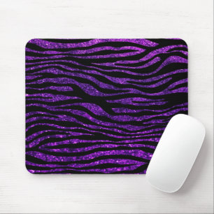 Mousepad Impressão animal, listras da zebra, brilho - roxo