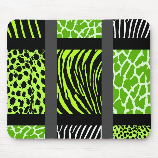 Mousepad Impressão animal mista de verde limão (Frente)