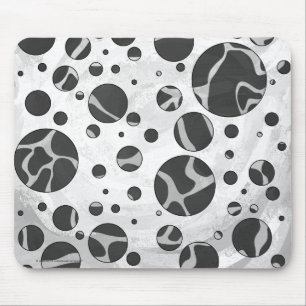 Mousepad Impressão Bolinhas Cinza Negra e Clara