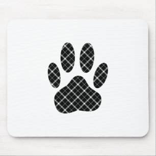 Mousepad Impressão Da Pata De Cão Preta E Branca