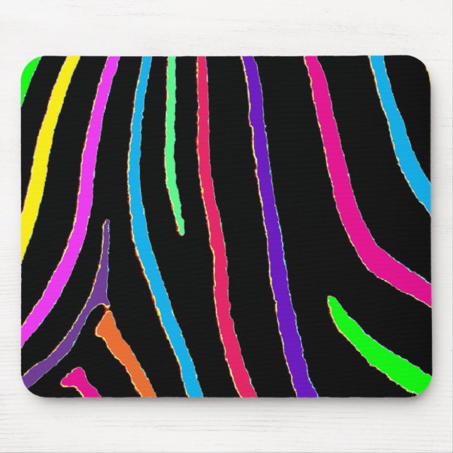 Mousepad Impressão da zebra do arco-íris (Frente)
