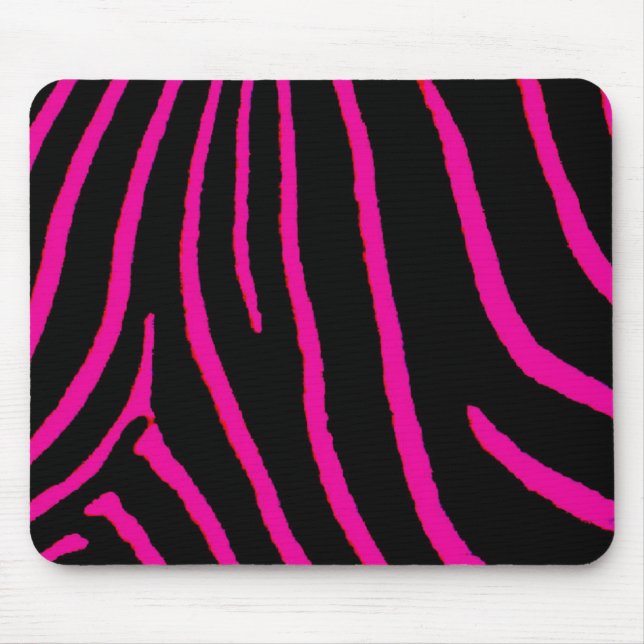 Mousepad Impressão da zebra do rosa quente (Frente)