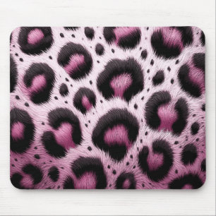 Mousepad Impressão de animal em pele de leopardo rosa e pre