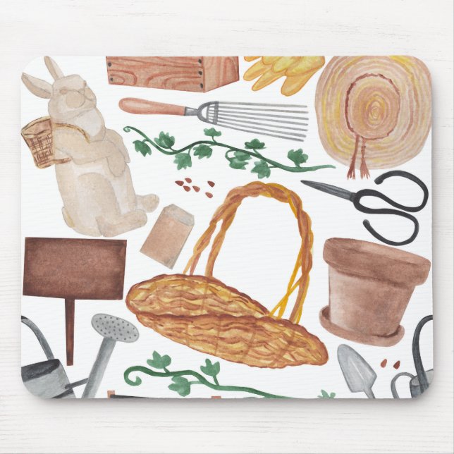 Mousepad Impressão de aquarela de jardim (Frente)
