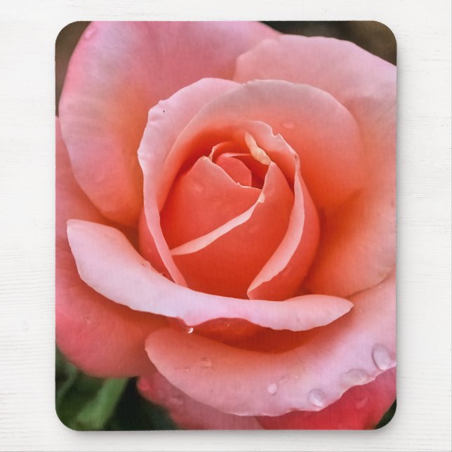 Mousepad Impressão de Arte Botânica Rosa Romântica (Frente)
