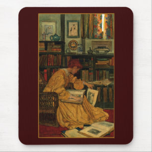 Mousepad Impressão de Arte de Amante de Livros Antigos Mu