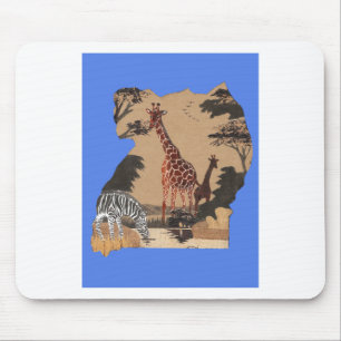 Mousepad Impressão de Arte do Mapa da Vida Selvagem de Ugan