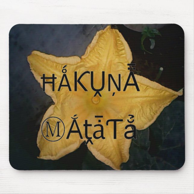 Mousepad Impressão de Arte do Ouro Star Hakuna Matata (Frente)