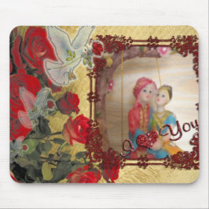 Mousepad Impressão de Arte Gráfica Doll de Casamento