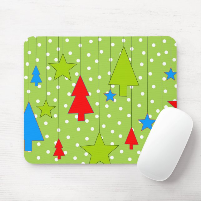 Mousepad Impressão de Árvore de Natal Festiva (Com mouse)