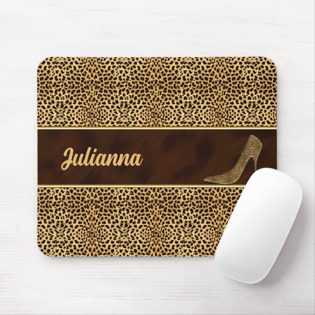Mousepad Impressão de Cheetah com Stiletto Heel (Com mouse)