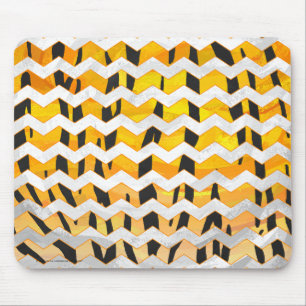 Mousepad Impressão de Chevron Tiger Black e Orange