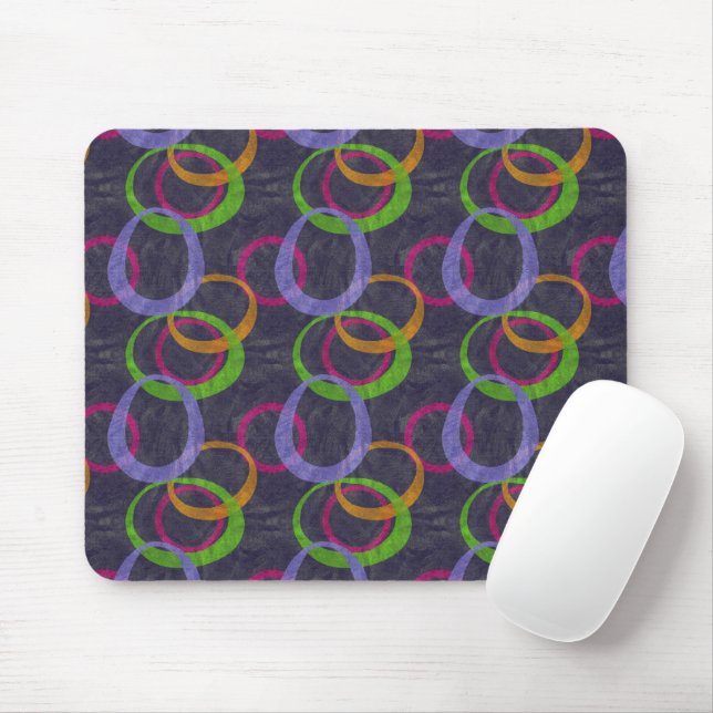 Mousepad Impressão de Círculos Retro do Mod (Com mouse)