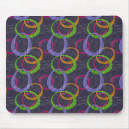 Mousepad Impressão de Círculos Retro do Mod