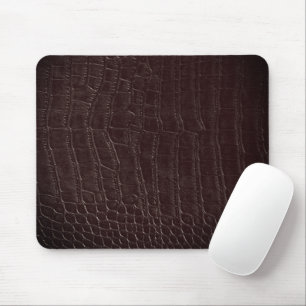 Mousepad Impressão de Couro de Jacaré Crocodilo Marrom Fals