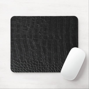 Mousepad Impressão de Couro de Jacaré de Crocodilo Preto Fa