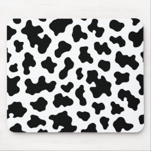 Mousepad Impressão de Couro de Vaca Preto e Branco