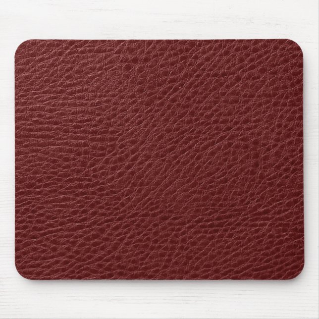 Mousepad Impressão de Couro Vermelho Escuro Elegante (Frente)