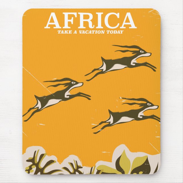 Mousepad Impressão de férias vintage africana (Frente)