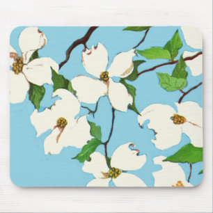 Mousepad impressão de flores de madeira