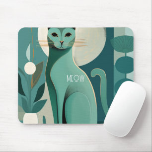 Mousepad Impressão de Gato Verde Retroativo para P