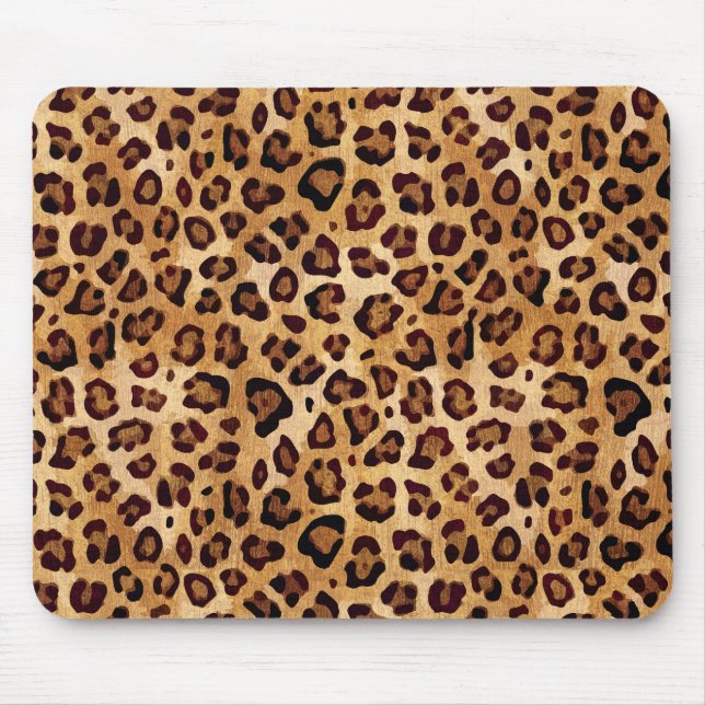 Mousepad Impressão de Leopardo de Textura Rústica (Frente)