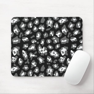 Mousepad Impressão de leopardo preto e branco