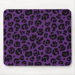 Mousepad Impressão de Leopardo Preto Roxo