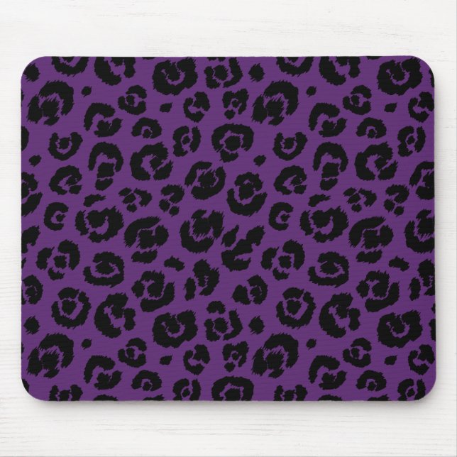 Mousepad Impressão de Leopardo Preto Roxo (Frente)