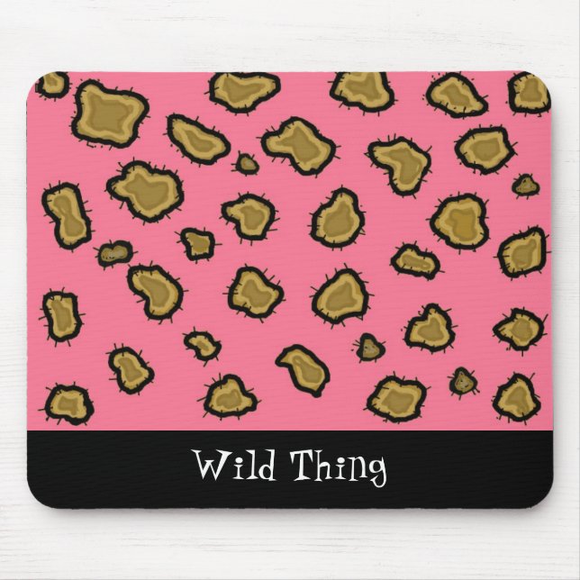 Mousepad Impressão de leopardo rosa (Frente)