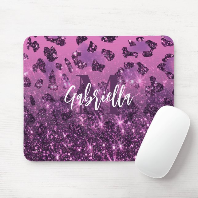Mousepad Impressão de Leopardo Roxo (Com mouse)