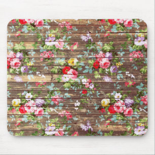 Mousepad Impressão de madeira da foto de Brown dos rosas